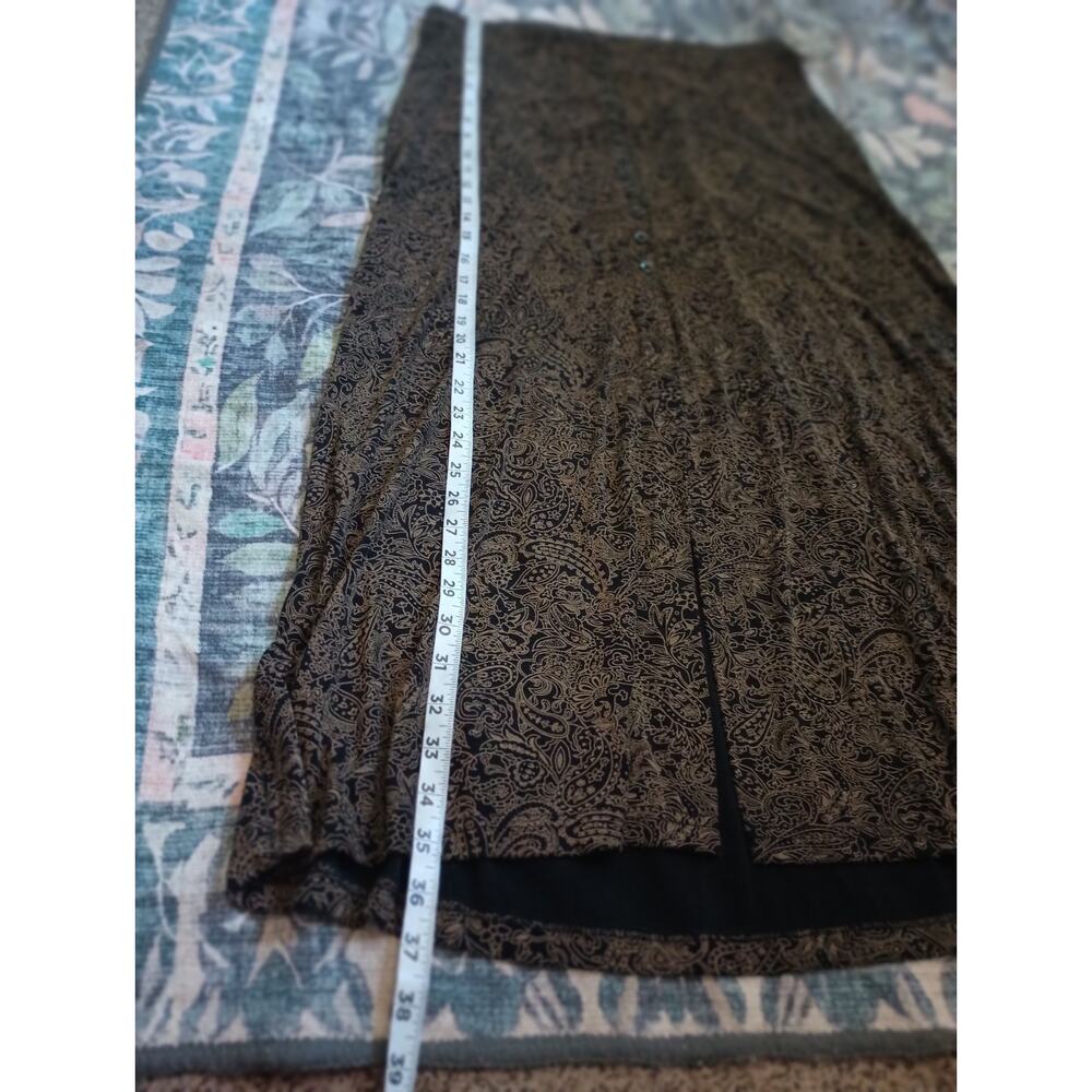 Vtg Skirtology Womens Dark Cottagecore Maxi Skirt L Button Slit Nylon Whimsigoth - Picture 9 of 9